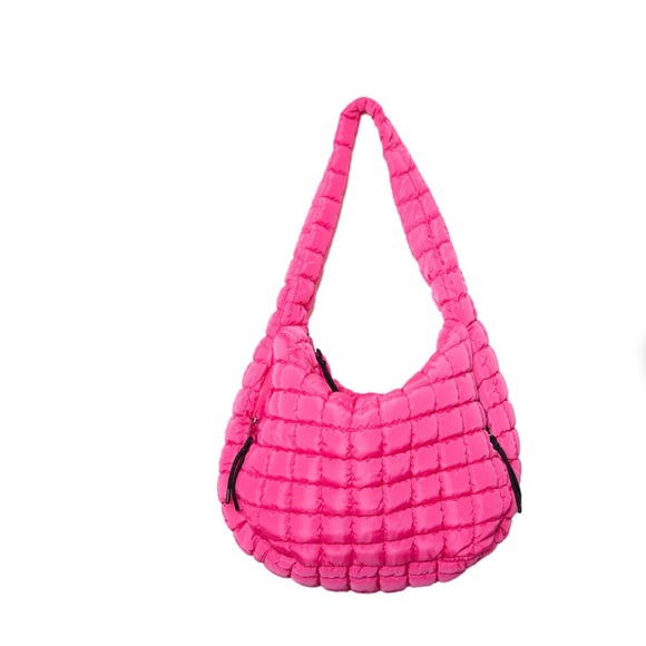 Katydid HOT PINK QUILTED PUFFER TOTE NWT - Picture 1 of 5